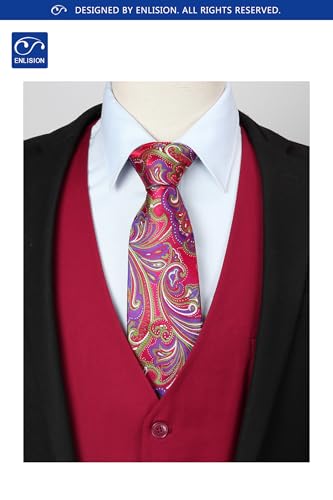 Image of Enlision Men's Suit Vest Business Formal Dress Waistcoat Solid Color Vest for Suit or Tuxedo
