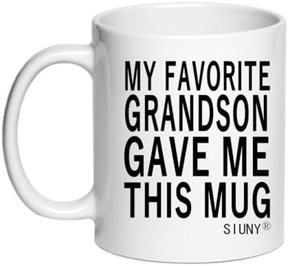 My Favorite Grandson Gave Me This Mug - Funny Saying Birthday Christmas Father Mother Day Gift Idea for Grandma Grandpa Coffee Mug 11 oz (Grandson)