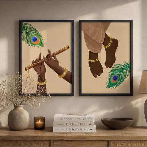 Image of Suneree Traditional Indian Wall Art - Set of 2 (ART 17, 10x13 INCHES)