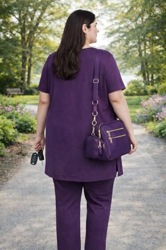 Image of In Love Women's Plus Size Longline T-Shirt with Side Pocket, 3 /4 Sleeve, Crew Neck