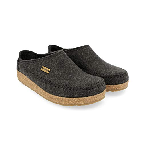 HAFLINGER Unisex Montana Wool Felt Clogs Slipper, Charcoal, 8.5-9 US Women HAFLINGER Unisex Montana Wool Felt Clogs Slipper, Charcoal, 8.5-9 US Women