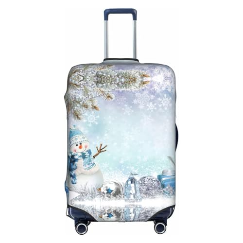 Housse de bagage voyage imprimé bonhomme de neige cadeau valise L blanc