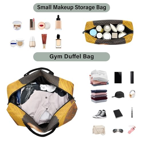 Large Travel Duffel Bag, Afro American Woman Sports Tote Gym Bag, Shoulder Weekender Overnight Bag for Women Men, Carry On Luggage with Toiletry Bags4