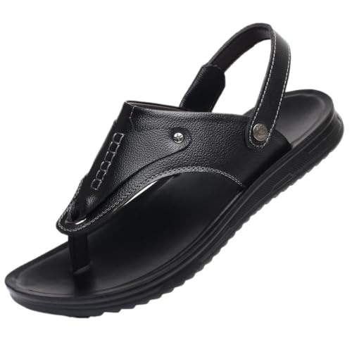 Sandalias chanclas de dedo en piel genuina con suela TPU antideslizante para verano