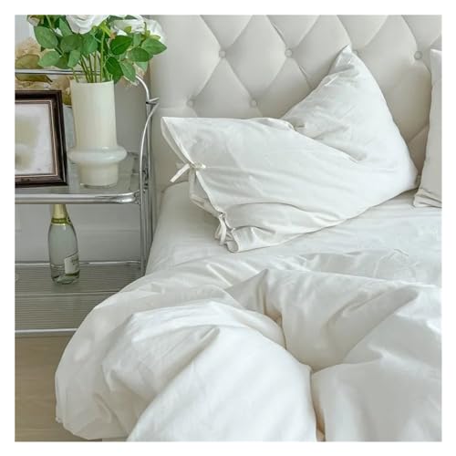Housse de couette blanche double super doux avec drap grand lit - 7
