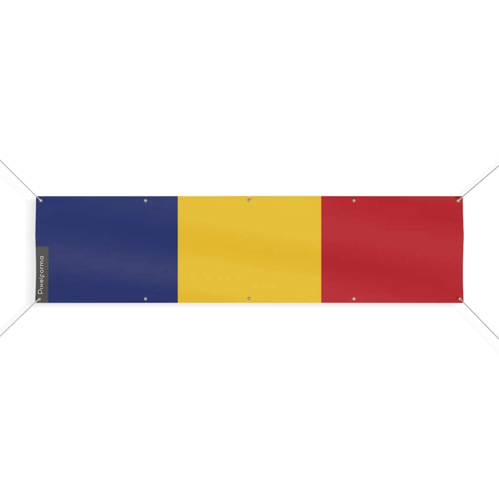 Drapeau de la Roumanie 200x800cm pour mât de cérémonie à 10 oeillets