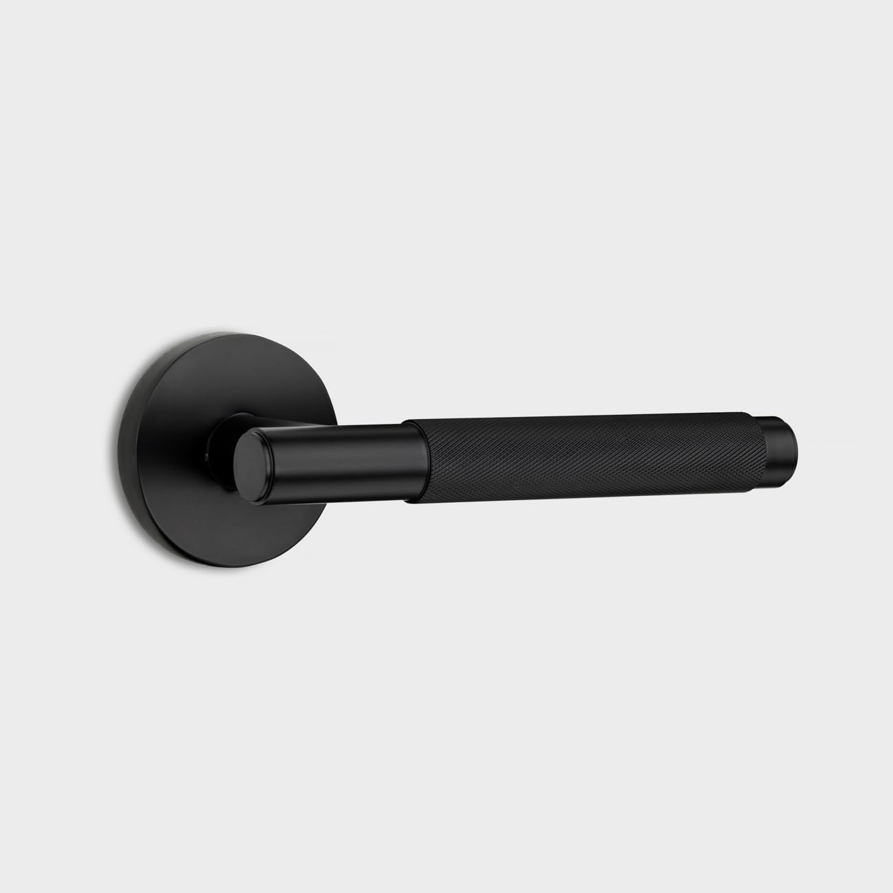 Pushka Home Brass Knurled Door Lever HandleBlack from B&Q