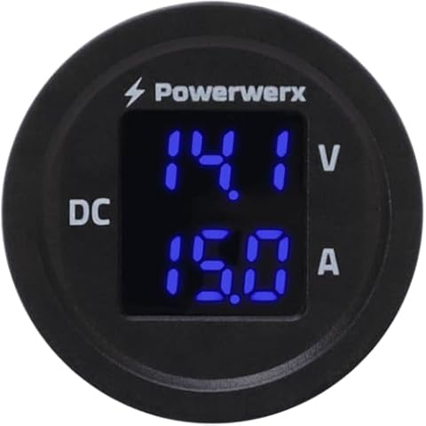Powerwerx Panel Mount Combo Amp & Volt Meter for 12/24V Systems Cover
