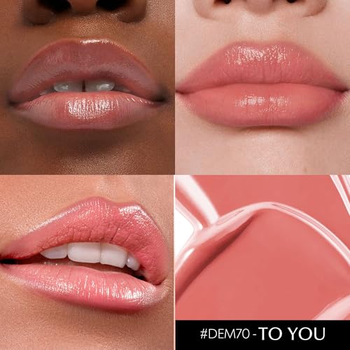Image of Depuplum Nude Pink Lipstick for Women Moisture Lip Gloss Tinted Lip Balm | Sheer Nourishing Hydrating Glossy Creamy Lipstick Glow Reviver Lip Stick for Dry Lips,DM70 Peach Nude