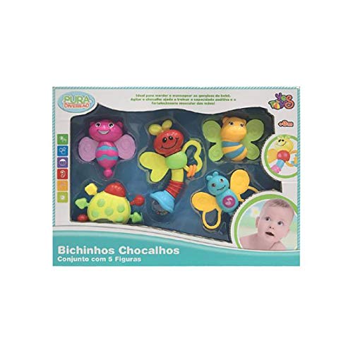 Bichinhos Chocalhos - Conjunto Com 5 Figuras - Pura Divers&atilde;o