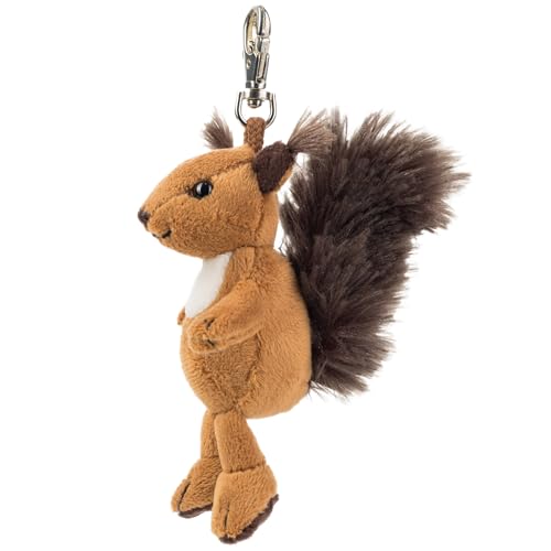 Plüsch-Anhänger Eichhörnchen „Luzy“ – Schaffer 0250 - ca. 12 cm - Niedlicher Schlüsselanhänger & Taschenanhänger mit Karabiner - Weich & hochwertig - Geschenkidee für Kinder & Erwachsene - braun-weiß