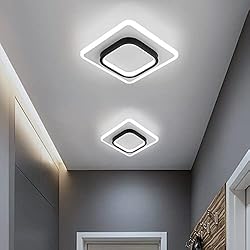 Lamparas Para Pasillo Modernas DELIPOP Lámpara de Techo Moderna, Plafon LED Techo acrílica 22W, Luz de Techo Forma Cuadrado, Iluminación para Pasillo Comedor Balcón, Blanco Frío 6000K, L24*W24*H5CM