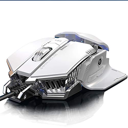 LICHUXIN Souris Professional Gaming, RGB Respirer lumière, Atmosphère 4000dpi 4 Vitesses réglables, 7 Boutons programmables Macro, E-Sports Gaming Mouse,Gris Cover