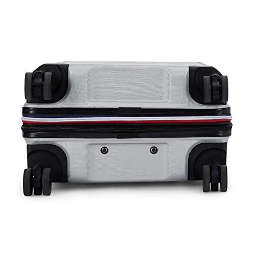 Image of Tommy Hilfiger Hummer Hardsided Cabin Luggage Trolley Bag for Travel - 56.5cms, Grey Small 8 Wheel Unisex Bag