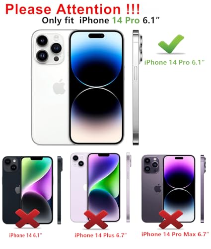 Image of SunStory Compatible with iPhone 14 Pro Case with HD Screen Protector, 3-Layer Heavy Duty Full-Body Cover,3 in 1 Hybrid Protective Case for iPhone 14 Pro 6.1 inch,Red