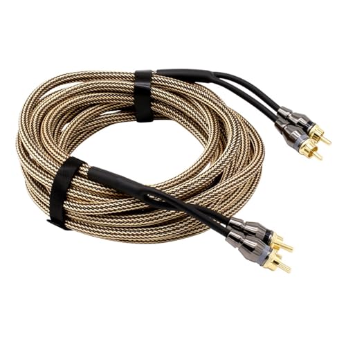 Câble audio voiture 2RCA fiches dorées pour un son haute fidélité