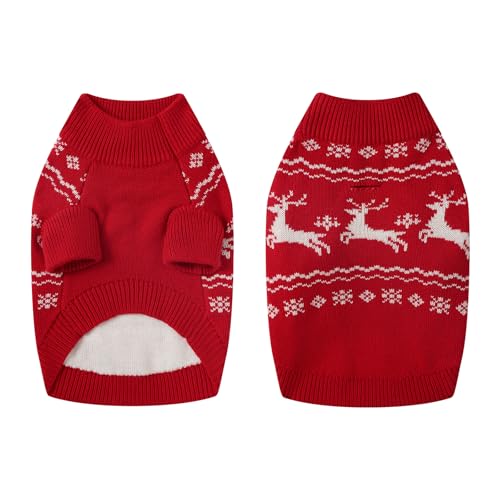 Image of Christmas Dog Sweaters for Small Medium Large Dogs Classic Turtleneck Holiday Xmas Pet Clothes Cozy Stretchy Sweater for Chihuahua, Bulldog, Dachshund, Pug X-Large