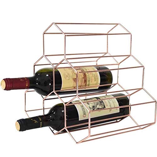 Soporte para 6 Botellas Metal Dorado Rosa Moderno miniatura 1