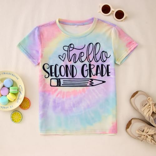 Image of MODNTOGA Kid Girl Boy First Day of School Shirt Back to School T-Shirt Hello Kindergarten 1st 2nd 3rd Grade Graphic Tee Tops