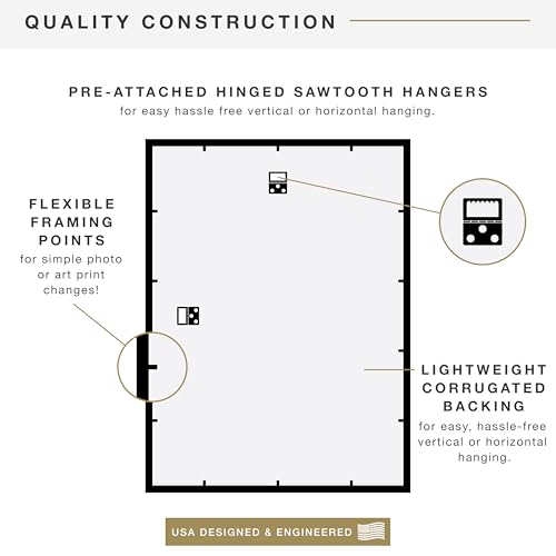 Image of MCS Trendsetter Poster Frame With Mat Option, 17x23 Matted to 13x19, Black | Trendsetter Poster Frame For Photos, 17x23 Inch, Displays 13x19 Inch Matted Or 17x23 Unmatted, Black, 1-Pack