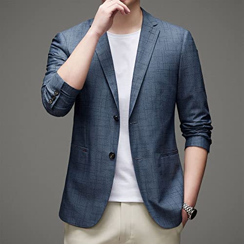 Blazers casuais masculinos, casaco esportivo leve, respirável com dois botões, com bolso, negócios,