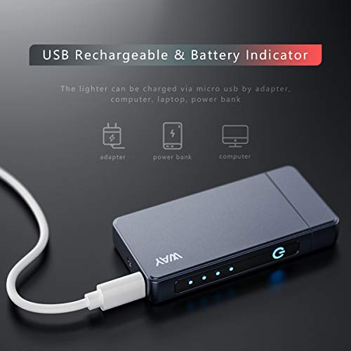 VVAY Elektro Lichtbogen Feuerzeug USB Aufladbar, Windfestes Plasma Arc Sturmfeuerzeug,Flammenloses E Feuerzeug (Tinte… – Bild 6