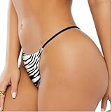 tighsjun Women's Thong Sexy Panties Low-waisted bikini thong Women's thong Size Medium Zebra