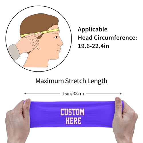Image of Custom Sports Headband Custom Sweatband Bandana Add Your Image Logo Text Number. Bulk Custom Men Or Women Moisture Wicking Ventilate Elastic ﻿Headband