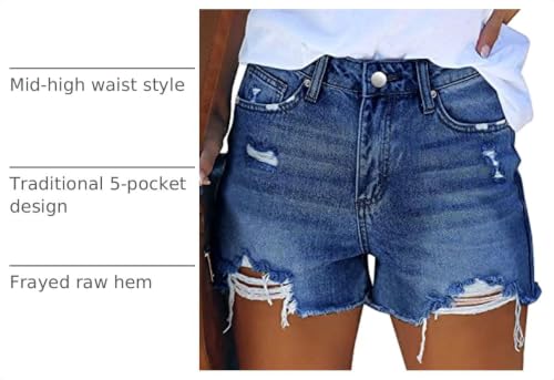 Image of CHICZONE Womens Mid-High Waisted Stretchy Denim Jean Shorts