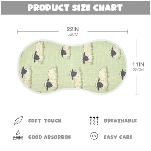 vvfelixl Sleeping Sheep Burp Cloths for Baby Boy Girls Baby Washcloths Burp Rags 1 Pack2