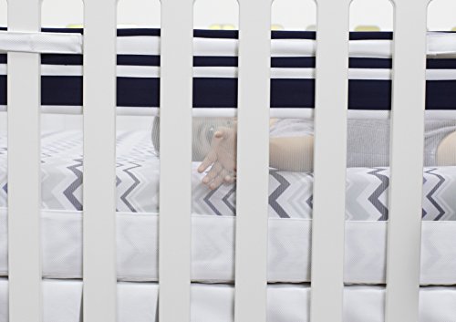 Just Born Fresh Air Crib Liner, Navy/Blue/White - Thumbnail 3