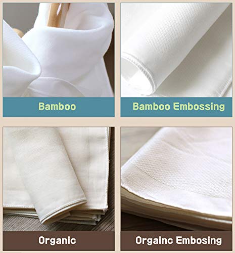 Image of Generic 10 Packs of Organic Cotton Muslin Gauze Handkerchiefs, 14 inch x 14 inch, Facial Cleansing Cloths, Hankies, Bath Towel Makeup Remover, Soft and Breathable
