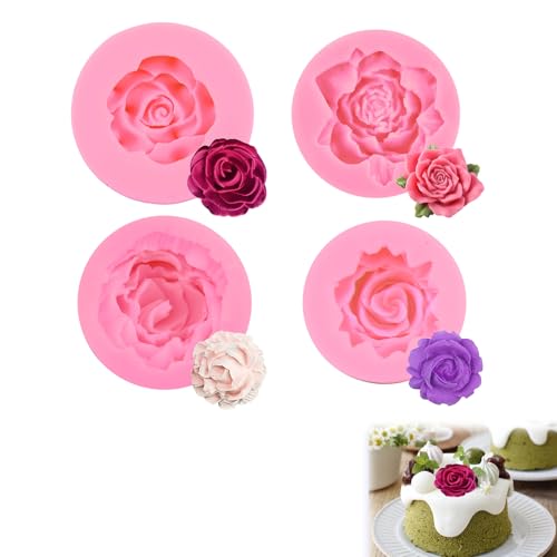 Lot De 3 Moules En Silicone Pour Bougies - Formes Fleurs (Pivoine, Marguerite, Rose) - Pour Bougies, Savons, Chocolat - Lavables Et Réutilisables - 2