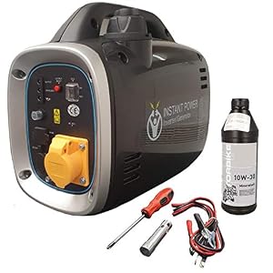 Nassboards Instant Power Portable Suitcase Inverter Petrol Generator with 110v Plug for Power Tools – 4 Stroke 2.6HP 800W, Pure Sine Wave – Includes 0.5L Bottle of 10W-30 Oil, Spark Plug Removal Tool