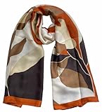 Acotavie Scarfs for Women Fashion Scarves Long Floral Pattern Scarf Headscarf Lightweight Sunscreen Shawls (Brown Beige)