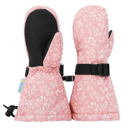 Image of JAN & JUL Girls' Insulated Waterproof Snow Mittens for Toddlers and Kids