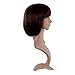 MapofBeauty 12 Inch/30cm Fashion Lady Short Straight Flat Bangs Bob Wig (Dark Brown)