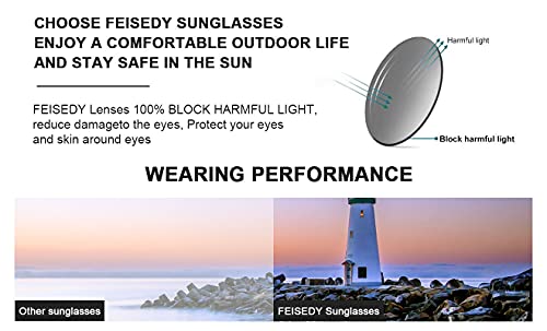 FEISEDY Polarized Sunglasses Women Men Vintage Round Classic Mirrored Sun Glasses B25714