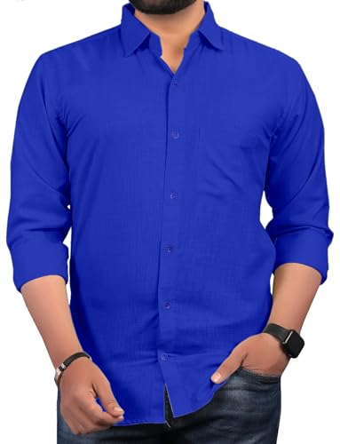 Image of Men Regular Fit Solid Spread Collar Casual Shirt