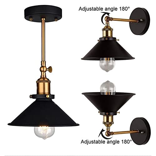 Aplique de pared industrial con casquillo E27 e interruptor para decoración retro de interiores 4
