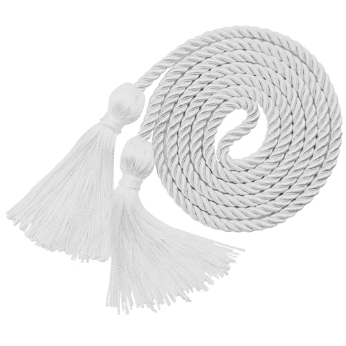 Image of Graduation Honor Cords White Graduation Cords with Tassels, 67 inch Long for Graduation Students