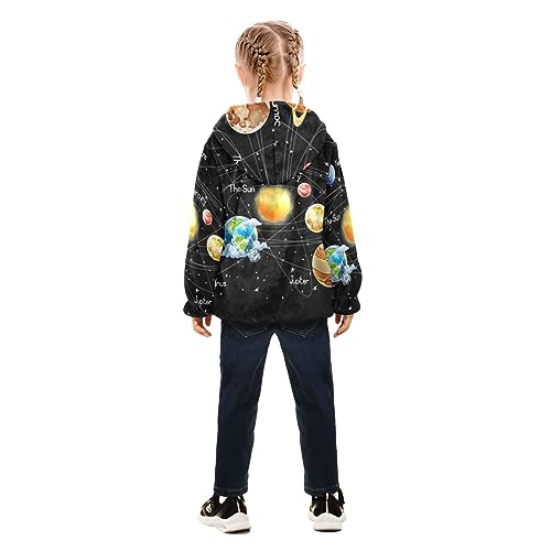 Image of Aflyko Boys Fleece Coat Blue Zip-Up Hoodie Girls Outerwear Kids Hooded Jacket