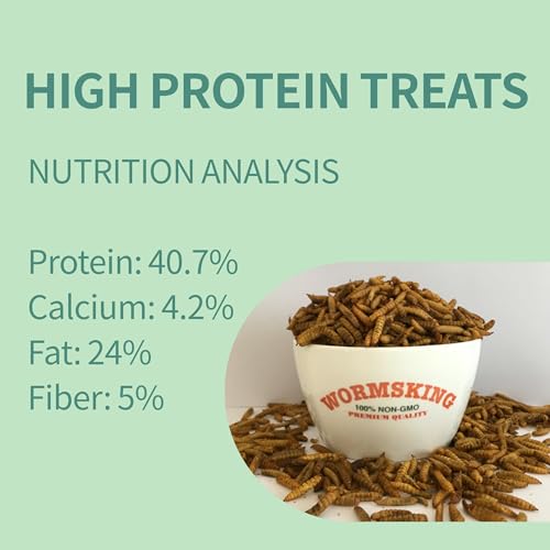 Image of WORMSKING 5LB Dried Black Soldier Fly Larvae, More Calcium Than Dried Mealworms, High Protein Poultry Treats,Duck Food, BSFL