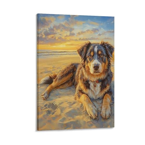 Tableau Berger Australien pour habiller un mur vide peinture sur toile 50x75cm