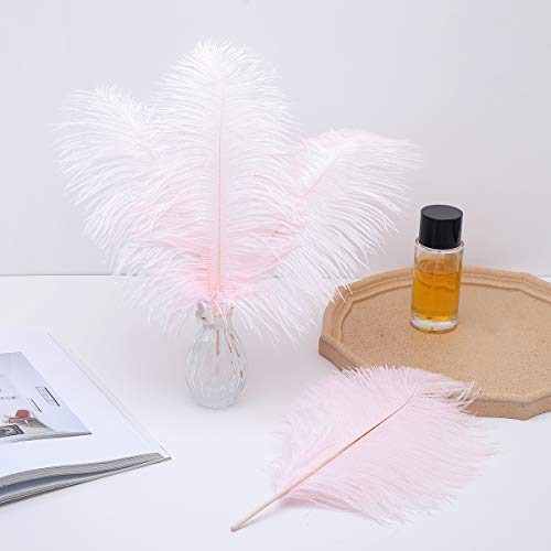 image for Ballinger Light Pink Ostrich Feathers - 24Pcs 8-10inch Feathers for Cr