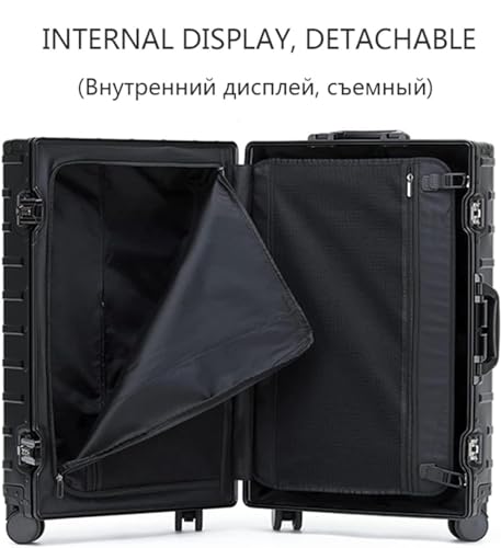 Luggage Travel Gear Aluminum Frame Hard Suitcase with TSA Lock No Zipper with Spinner Silent Wheels(E,20")2