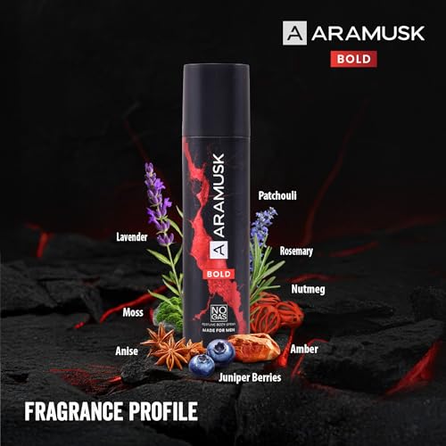 Image of Aramusk Bold NO GAS Perfume Body Spray for Men | Long Lasting Masculine Fragrance - 150mL