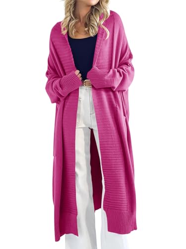 Image of Danedvi Womens Long Cardigan Sweaters 2026 Spring Chunky Knit Oversized Slouchy Open Front Warm Coats with Pockets