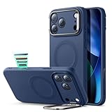 Immagine di ESR Cover per iPhone 17 Pro, Compatibile con MagSafe, Custodia in silicone, Protezione antiurto di livello militare, Supporto Stash, Copertura per il controllo della fotocamera, Blu