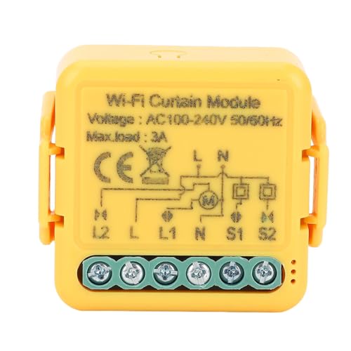 WiFi Curtain Switch, Smart Electric Roller Shutter Control Module with APP Timer and Manual Remote Electric Curtain Controller for Smart Home Automation System